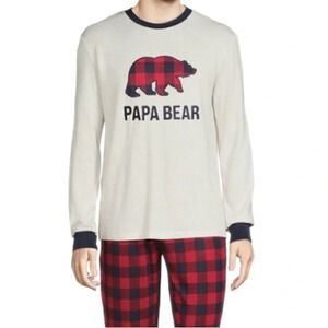 Dearfoams Cozy Comfort Papa Bear Sleep shirt Mens Size L Festive Holiday Comfy